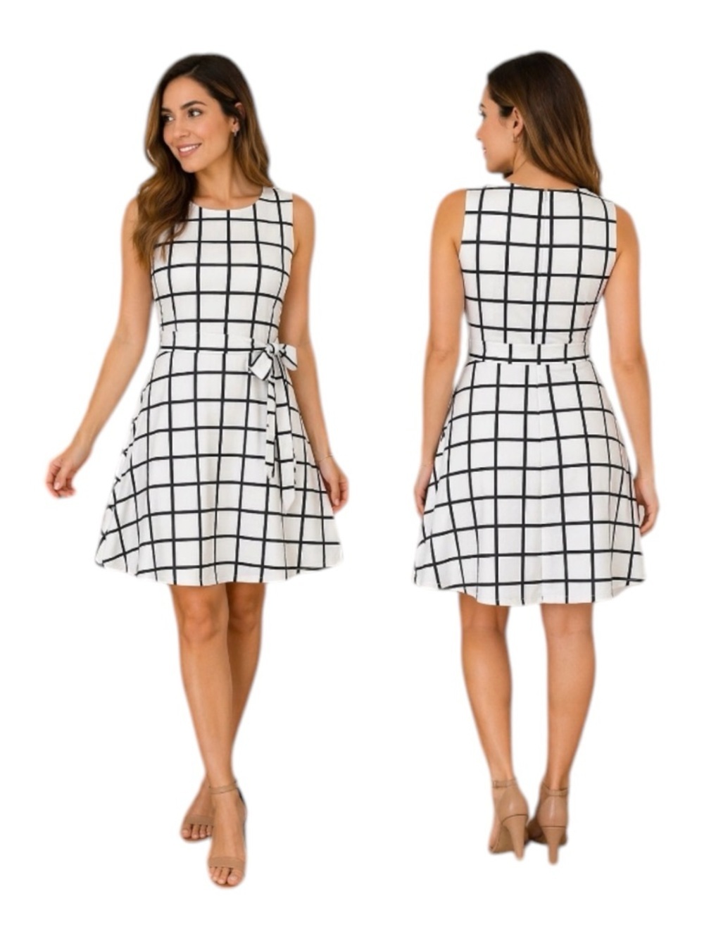 Tommy Hilfiger Grid Print Sleeveless Dress Size 4